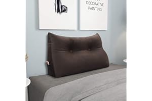 ‎BNCKTRD BNCKTRD Kopfende Großes Rückenkissen Bequemes Lesekissen und Rückenteil im Bett Rückenlehne Kopfkissen Langes XXL Kissen für Sofa, Couch, Wandkissen Polster Samt Braun 60cm