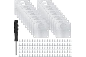 XIANGJUNLY Zestaw naprawczy zawiasów ze stali nierdzewnej, wsporniki, płyta i śruby, 160 śrub i śrubokrętów, szafki kuchenne, szafki, drzwi, płaskie elementy mocujące (20)