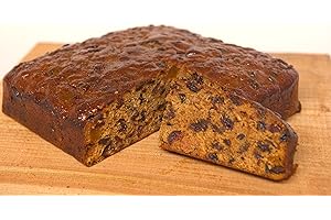 Bizzibeans Brandy-Infused Christmas Fruitcake – Luxurious & Moist Fruit Cake with French Brandy-Soaked Fruit (No Icing) for Xmas – Vegetarian & Dairy Free – Serves 20 – Square, 8”, Approx 1.4KG