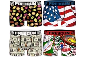 FREEGUN Lot de 4 Boxers Garçon Premium