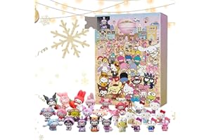 Anloximt Weihnachtspuppen-Adventskalender Niedlicher Cartoon-Adventskalender -Figuren Adventskalender 2023 Weihnachts-Countdown-Kalender Geschenk für Kinder Erwachsene