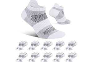 Niorasen Sneaker Strumpor för Herr & Dam, 10 Par Ankeltrumpor i Bomull, Korta Sportstrumpor, Mjuka & Bekväma, Andningsbara St