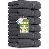 Utopia Towels - Hand Towels 16" x 28" - Pack of 6 (Grey) | Premium Ultra Soft Ring Spun Cotton - Highly Absorbent Great for B