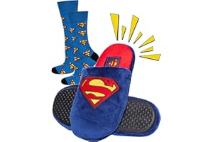 soxo DC Comics Superman Zapatillas Casa Hombre Invierno Divertidas Pantuflas 3 Tamaños