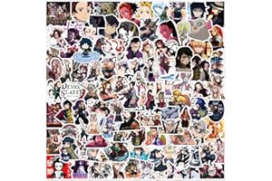 BIMANI Autocollants Demon Slayer, 100 pièces, ensemble classique de thèmes d'anime japonais pour enfants et adolescents, autocollants Kimetsu no Yaiba