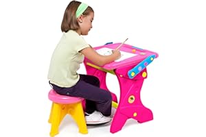 ‎M MOLTO M MOLTO Kinderschreibtisch mit Tafel 2 in 1 Pink