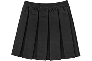 Hiffy Girls Kids School Uniform Box Pleated Elasticated Waist Skirt Age 2-13 Years