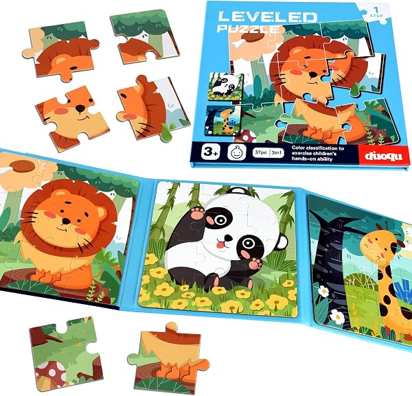 NEBURORA Magnetische Puzzles für 2–5-Jährige, Reisespiele, Reisespielzeug für Kleinkinder auf Flug- und Autofahrten, 37-teilige Puzzlespiele, Flugzeugaktivitäten für Kinder, Kindergeburtstagsgeschenke - 1