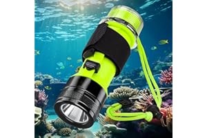 Kriogor Scuba Diving Torch, 1500 Lumens DiveTorch IPX8 Waterproof 80M Underwater Torch Diving Rechargeable for Snorkeling Outdoor (Black)