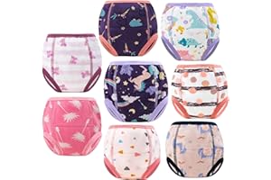 FLYISH DIRECT Calzones de Entrenamiento para Bebé Bragas de Aprendizaje Bragas de Aprendizaje para bebés Algodón Absorbente 8 Paquetes, 2-6 años