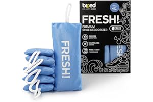 ‎BIPED biped FRESH! premium shoe deodorizer - Schuhdeo gegen Geruch und Schweiß - Duft Schuhkissen mit Bambus Aktivkohle - Schuh Geruchsentferner für Sneaker, Schuhe und Sporttaschen z2925(AQUA, 6 Stück)