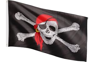 FLAGMASTER Flagge, 30 verschiedene Fahnen zur Wahl, Größe 120 cm x 80 cm, Jolly Roger Pirat Piratenflagge