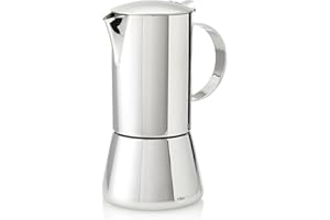 ‎CILIO Cilio 0000342246 Espressokocher Aida poliert, 10 Tassen, Edelstahl, silber, 15 x 15,4 x 27 cm