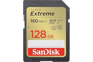 SanDisk Extreme SDXC UHS-I Speicherkarte 128 GB (V30, 180 MB/s Übertragung, U3, 4K UHD Videos, SanDisk QuickFlow-Technologie, wasserdicht, stoßfest, temperaturbeständig)