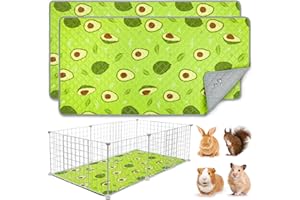 BeBeJoJo Lot De 2 Tapis Lavables Et Réutilisables pour Cage De Cochon D’Inde, Doublures Absorbantes pour Pipi, Tapis pour Petits Animaux, Lapins Et Hamsters