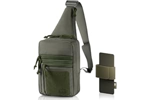M-Tac Sac à bandoulière avec étui pour pistolet - Sac à bandoulière tactique, en polyester 600D, avec fermeture et sangle réglable, port dissimulé, extérieur, EDC