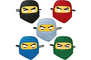 ATVOYO 5pcs Ninjago Tier Filz Maske Maske Cartoon Kinder Party Maske Kinder Maske Kinder Cosplay Maske Geburtstagsgeschenk Geeignet für Familienfeiern Kinderparty Alle Gruppen sind verfügbar