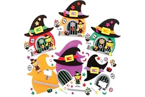 Baker Ross FE723 Décoration Enfant pour Portes motif Sorcières - Lot de 4, Décorations d'Halloween, Kit Créatif d'Halloween pour Enfants