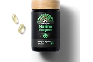‎NATURISE NatuRise® Omega 3 Algenöl Kapseln Vegan Hochdosiert [60 STÜCK] - Premium Algenölkapseln mit 804 mg DHA & EPA aus Mikroalgen je Tagesdosis - Fischöl Alternative Laborgeprüft - Omegaöl Triglycerid-Form