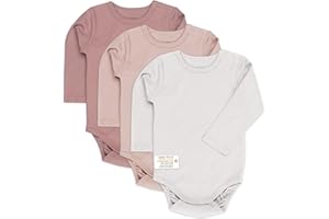 LALOONA BABY BEDDING Laloona Pack Bodies bebe manga larga 3 Ud. - Body algodon bebe - Body bebe invierno Certificado OekoTex 100 - Bodies bebe niña/Bodies bebe niño