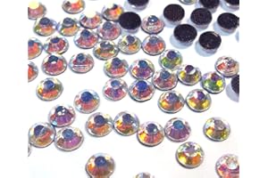 Perlin Hot Fix SS16 2880 piedras de cristal de 4 mm, parte trasera plana, piedras preciosas redondas de cristal 3,4 ~ 4 mm (cristal AB)