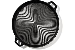 ‎TOCIS BIG BBQ ToCis Big BBQ Gusseisen Grillplatte geriffelt | Universal Gussplatte voreingebrannt zum Braten | Grillplatte Gasgrill und Holzkohlegrill geeignet | Grillpfanne groß | Gusseisenpfanne und Bratpfanne