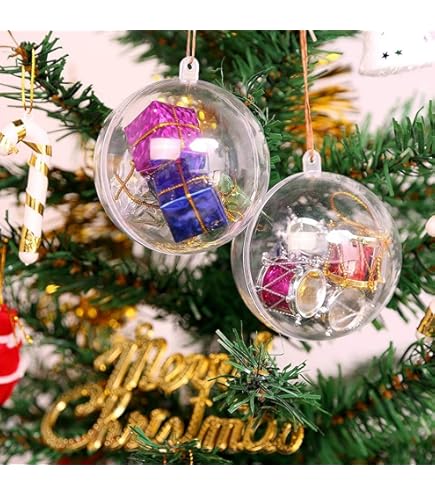 30 stuks kerstbal, doorzichtige plastic vulbare kerstballen, herbruikbare doe-het-zelf ornamentballen voor doe-het-zelf knutselprojecten, kerstboom, bruiloft, feestdecoratie - 8 cm