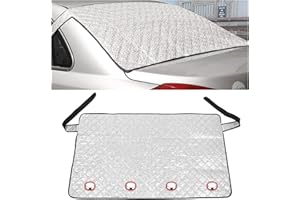 Dickno Car Rear Windshield Cover, Magnetic Auto Rear Windscreen Snow Ice Cover, 4 Layers All-Weather Ice Frost Snow Protector, Automotive Winter Accessories for Most Vehicles
