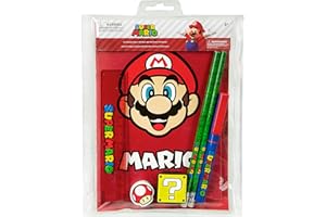 Undercover Super Mario Lot de 7 écrits - Coffret Cadeau de Papeterie - Carnet A5 Inclus dans Le kit - Idéal pour Le Sac d'école et la rentrée Scolaire - Article de Fan Super Mario - Marchandise