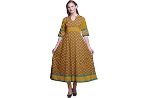 Bimba Schwarz Winkel geometrisch Anarkali ausgestelltes Kurti Classic Bluse ethnisches Kleid für Damen