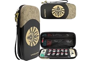 CHIKIXSON Tasche für Switch und Switch OLED, Switch Tragetasche, Hart Schutz Taschen Aufbewahrung 10 Spiel Karten, Schwarz