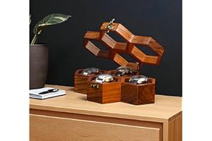 Royal Craft Expertise Boîte à montres à 4 emplacements pour homme – Boîtier de luxe en bois de rose indien | Organisateur de montres pour homme fabriqué à la main | Boîte de présentation élégante pour