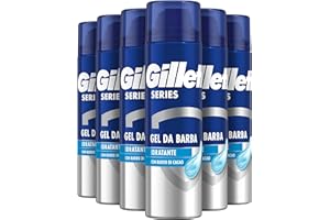 Gillette Series GEL DA BARBA IDRATANTE Con Burro Di Cacao, Protezione Completa Dalle Irritazioni, Aiuta A Proteggere Da Tagli, Bruciature, Irritazioni E Arrossamenti, Gillette Gel Da Barba 200ml X6