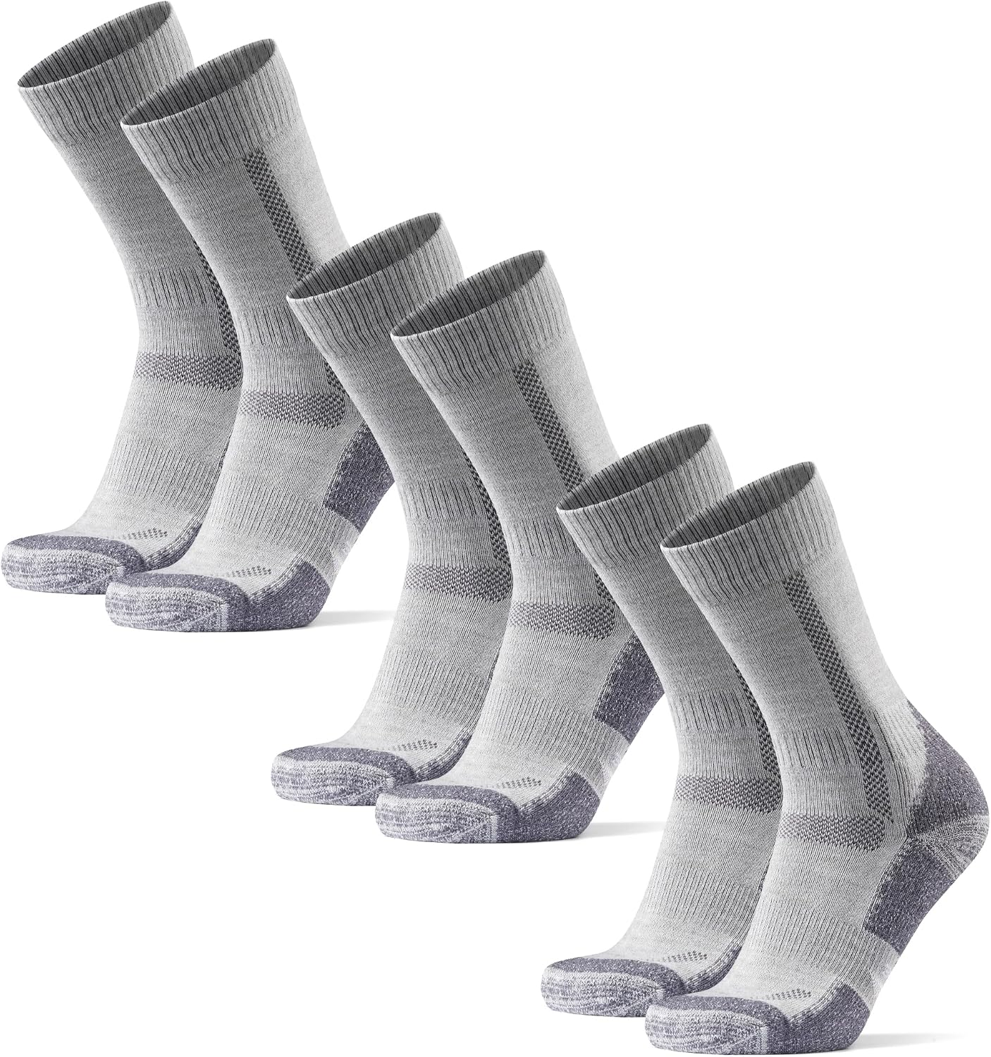 DANISH ENDURANCE Hiking Socks, Breathable Merino Wool Walking Socks with Anti Blister Cushioning, for Men & Women, Unisex, 3 