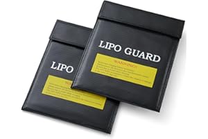 PAWBOSE Lipo Safe Bag, Fireproof Explosion-Proof Lipo Battery Bag for Safe Charging and Storage, 2 Packs(black)
