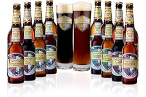‎ZWÖNITZER HANDWERKLICH GEBRAUT Brauerei Zwönitz ProBeer Package/Beer Set with 16 Beers + 2 Glasses / Beer Tasting Box / Various Beer Types to Give as a Gift / Beer Tasting Set with Craft Beer/Each 8 × 0.33 L + 0.5 L Bottles
