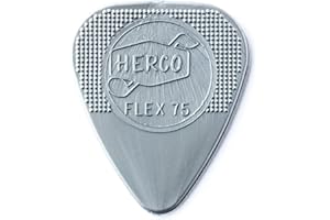 Jim Dunlop Herco Flex Lot de 12 médiators en nylon Taille M 75 Heavy Silver