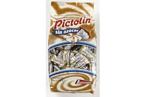 Pictolín Dulce de leche y nata sin azúcar - Caramelo de nata sabor dulce de leche sin azúcares con edulcorantes - Bolsa de 1kg