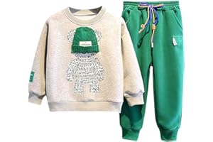 Babyfond Combinaison de sport jogging vêtements de sport à manches longues pour enfants sweatshirt décontracté combinaison deux-pièces + pantalon 4-12 ans
