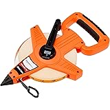 Amazon Basics – Offenes Rollbandmaß, Glasfaser, 100 Fuß (20 m) x , Skala, stoßfestes Gehäuse