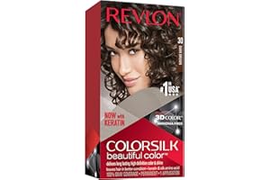 Revlon ColorSilk Beautiful Color, Tinta per Capelli Permanente, Senza Ammoniaca, con Cheratina, Colore e Brillanza Duratura, 30 Castano Scuro