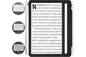 NZQXJXZ Lupa ze światłem, 5 x lupa do czytania ze światłem dla seniorów, duża lupa z całą stroną z 42 bardzo jasnymi i przyciemnianymi diodami LED, dla osób niedowidzących i seniorów