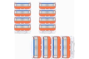 ISSIMOBER Pack of 12 Anti-Friction Razor Blades Refills with Precision Trimmer