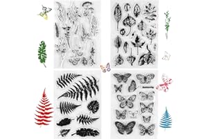 UGBO Sellos de Silicona para Scrapbooking Transparente Sellos Silicona Bullet Journal Sellos Decorativos de Bricolaje Para Álbum de Recortes Fotos Manualidades 4 Pieza