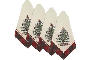 Spode - Servettset, semester heminredning, set med 4 (Spode julgran tartan samling)