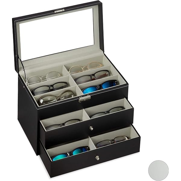 Étui à Lunettes Triangulaire Pliable En PU – étanche, Portable, Magnétique Et Compact | Noir - 8