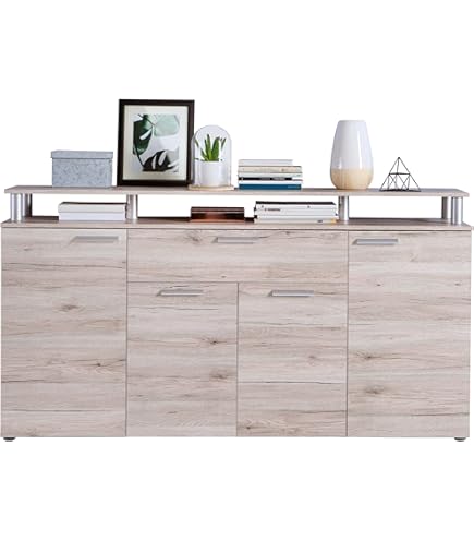 Newroom Vitrine Sandeiche - Moderner Glasschrank 80x184x41,5cm Für Wohnzimmer & Büro