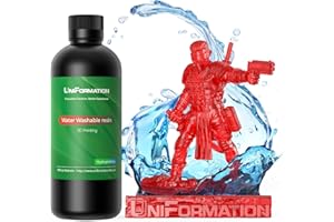 UNIFORMATION Resina Lavable en Agua Fácil de Limpiar Rápido Curado UV Resina para Impresora 3D Rápida de Baja Viscosidad con Alta Precisión Apto para Impresión SLA/LCD/DLP Transparente Rojo 1KG
