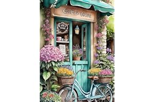 feelive Peinture Numero pour Adulte, Cafés et Vélos DIY Peinture Numero d'art Acrylique pour Adultes Débutants Facile sur Toile 30×40cm avec Peintures et Pinceaux(sans Cadre)