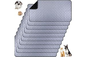 Namalu 10 Pcs Tapis pour Cage de Cochon d'Inde en Vrac Doublures de Cage Réutilisables Coussinets de Pipi Coussinets de Literie Lavables en Polaire Tapis Antidérapants pour Lapin (24 x 47 Pouces)